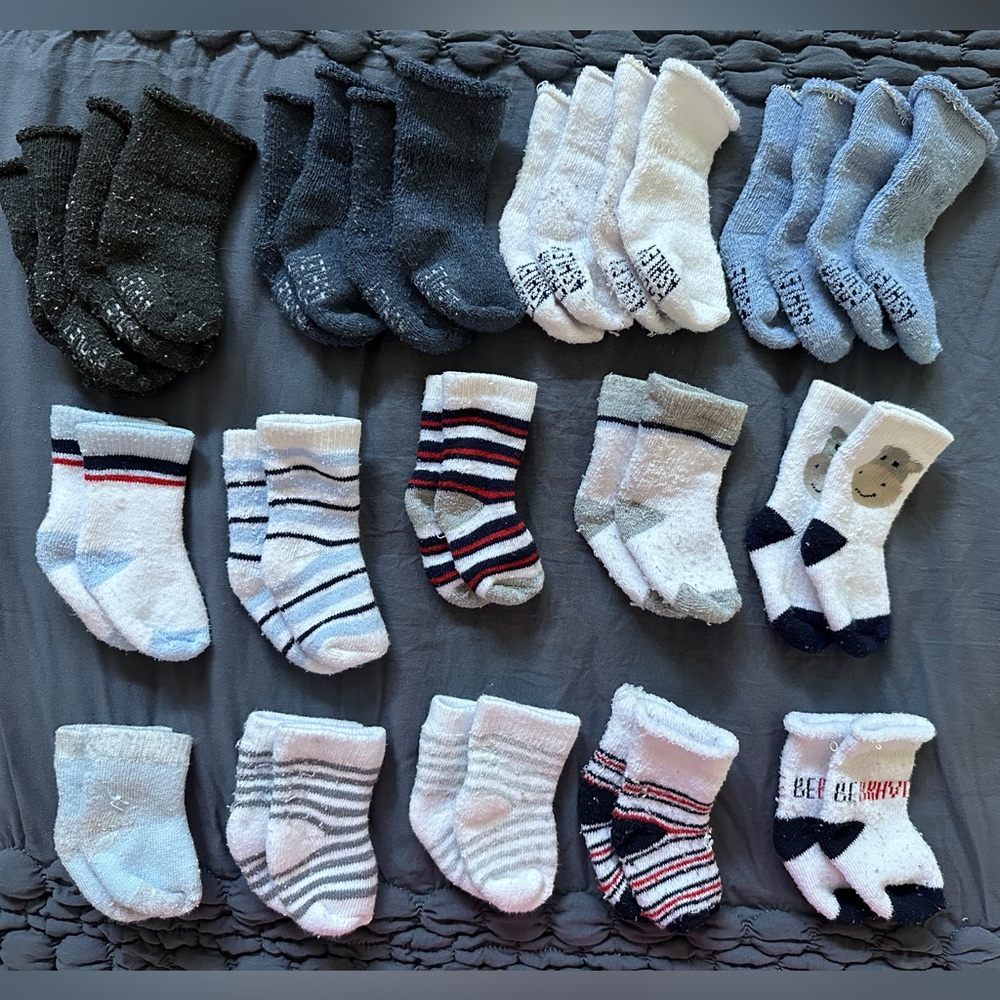 Preemie/Newborn Baby Boy Socks Bundle of 18